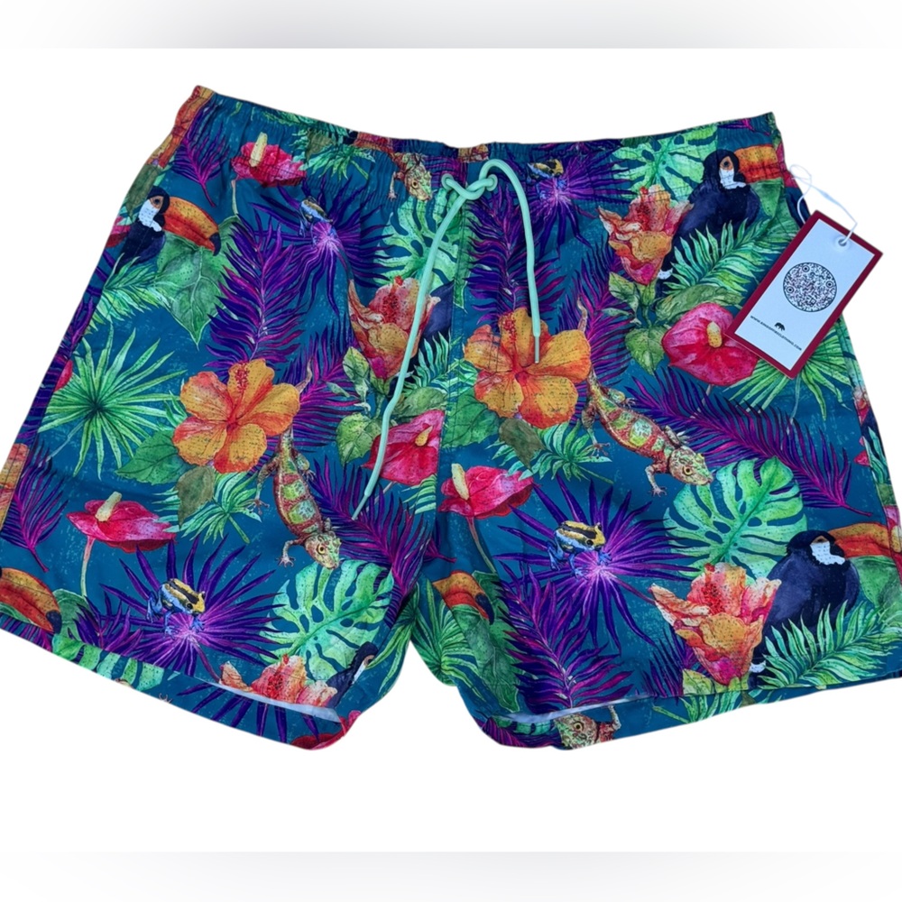 Ring of Fire mens floral tropical print summer shorts size XL NEW